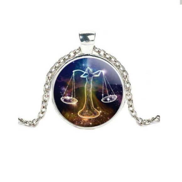 Libra Zodiac Necklace Astrology - Picture 1 of 4